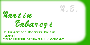 martin babarczi business card